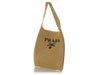 Prada Bianco Raffia Shopping Tote