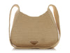 Prada Beige Raffia Crochet Shoulder Bag