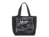 Prada Mini Black Woven Raffia Tote