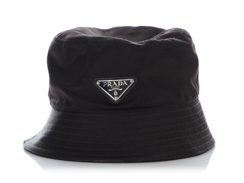 Prada Black Silk Bucket Hat