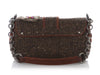 Prada Brown Ricamo Tweed and Crystal Flap