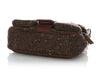 Prada Brown Ricamo Tweed and Crystal Flap
