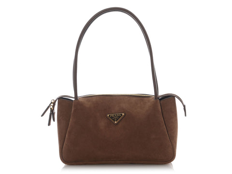 Prada Medium Cacao Brown Suede Darling