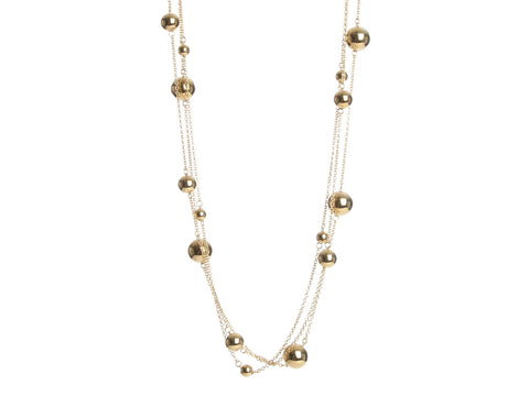 Roberto Coin 18K Yellow Gold Triple Row Bead Long Necklace
