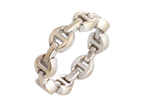 Hoorsenbuhs 18K White Gold Dame Tri Link Band Ring