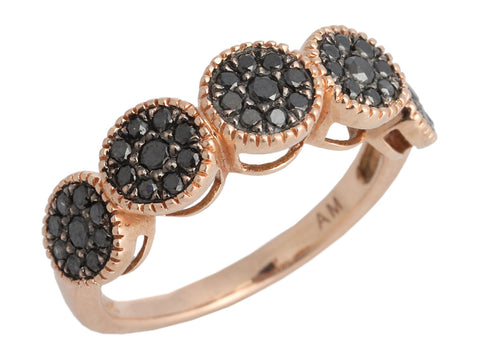 14K Rose Gold Black Diamond Ring