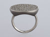 Sheryl Lowe Sterling Silver Oval Pavé Diamond Ring