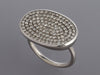 Sheryl Lowe Sterling Silver Oval Pavé Diamond Ring