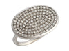 Sheryl Lowe Sterling Silver Oval Pavé Diamond Ring