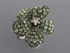 Piranesi 18K White Gold Green Sapphire and Diamond Mosaique Flower Ring