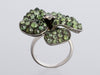 Piranesi 18K White Gold Green Sapphire and Diamond Mosaique Flower Ring