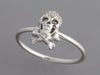 Sydney Evan Petite 14K White Gold Pavé Diamond Skull and Crossbones Ring