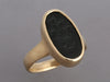 14K Yellow Gold Onyx Skull Intaglio Signet Ring