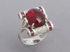 9K White Gold Pink Tourmaline Cabochon Ring