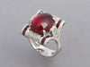 9K White Gold Pink Tourmaline Cabochon Ring