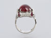9K White Gold Pink Tourmaline Cabochon Ring