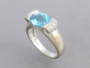 14K White Gold Blue Topaz Ring