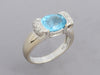 14K White Gold Blue Topaz Ring