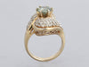 14K Yellow Gold Green Diamond Swirl Ring