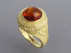 18K Yellow Gold Amber Ring