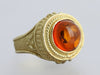 18K Yellow Gold Amber Ring