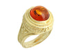18K Yellow Gold Amber Ring