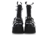 R13 Black Leather Strapped Double Stack Boots