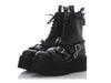 R13 Black Leather Strapped Double Stack Boots
