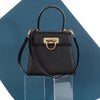 Ferragamo Small Black Gancini Top Handle Bag