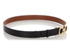 Ferragamo Black and Gold Reversible Gancini Belt