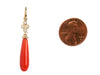 Syna 18K Yellow Gold Coral and Diamond Mogul Pierced Drop Earrings