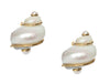 Seaman Schepps 18K Yellow Gold Turbo Shell Clip Earrings