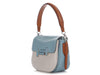 Tod's Blue, White, and Tan Double T Shoulder Bag