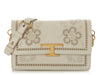 Tod's White Embroidered T Timeless Flap