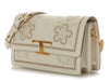 Tod's White Embroidered T Timeless Flap