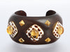 Trianon-Seaman Schepps 18K Yellow Gold, Enamel, Citrine, and Wood Cuff