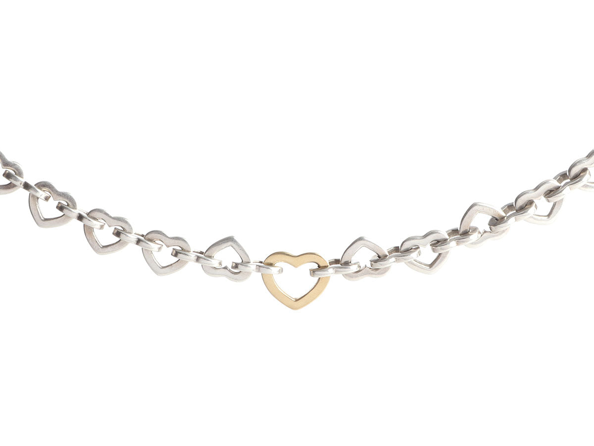 Tiffany & Co Bracelet With Heart Lock and Disc Charm in Yellow Gold