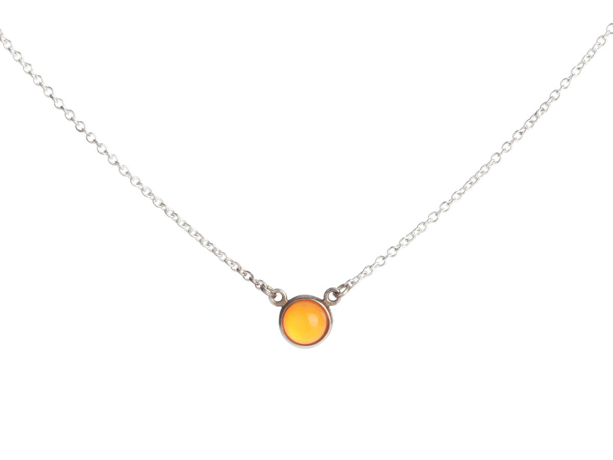 Tiffany & Co. Sterling Silver Orange Chalcedony Color By The Yard Pendant Necklace
