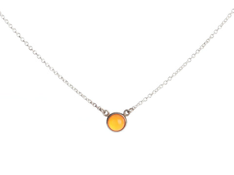 Tiffany & Co. Sterling Silver Orange Chalcedony Color By The Yard Pendant Necklace