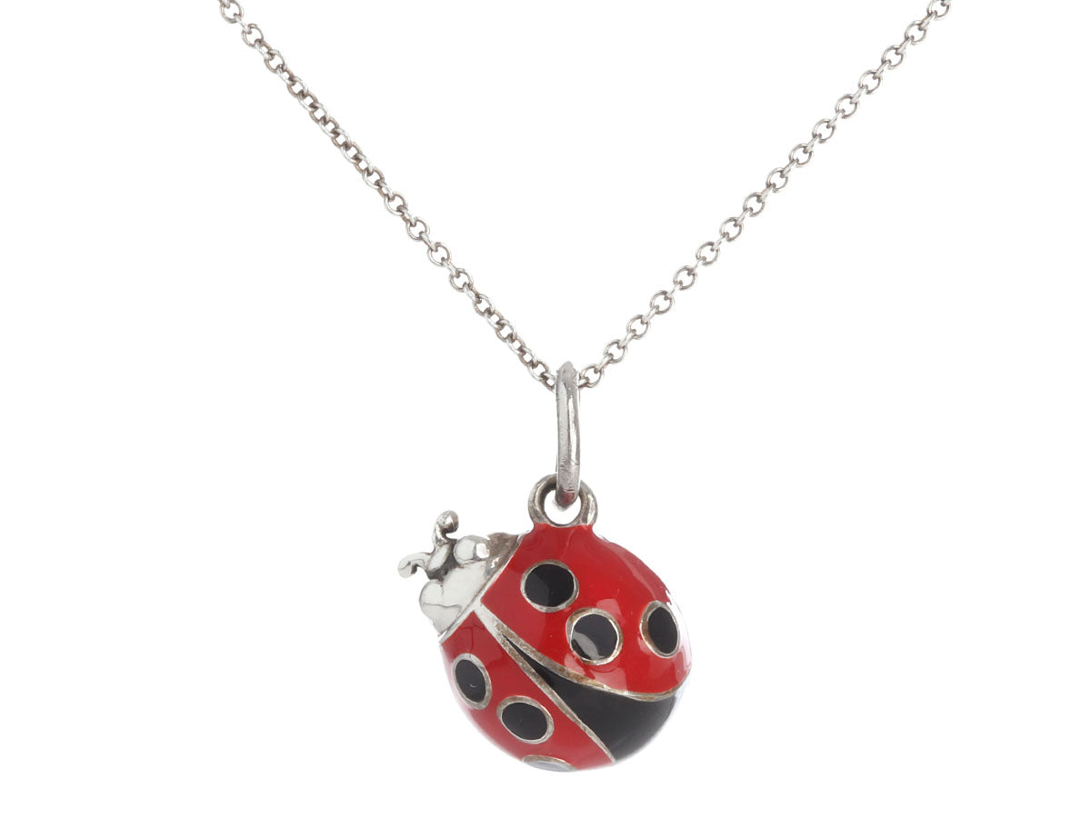 Tiffany and Co. Diamond Enamel Platinum Ladybug Charm Pendant Chain Necklace  at 1stDibs | tiffany ladybug necklace, ladybug jewelry, tiffany ladybug  charm