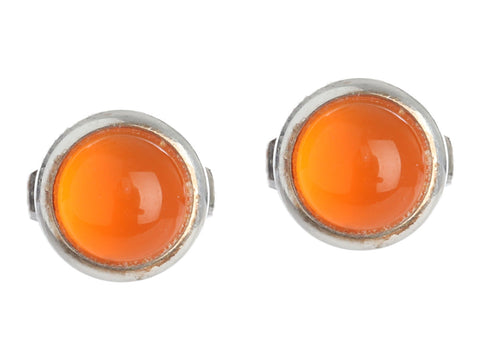 Tiffany & Co. Sterling Silver Orange Chalcedony Color By The Yard Pierced Earrings