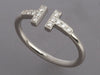 Tiffany & Co. 18K White Gold Diamond Tiffany T Wire Ring