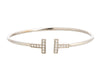 Tiffany & Co. 18K White Gold Diamond Tiffany T Wire Bracelet
