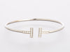 Tiffany & Co. 18K White Gold Diamond Tiffany T Wire Bracelet