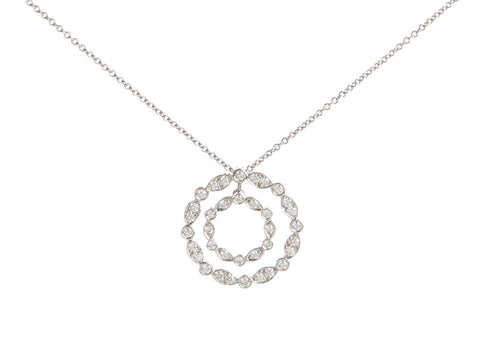 Tiffany & Co. Platinum Diamond Jazz Swing Circle Pendant Necklace