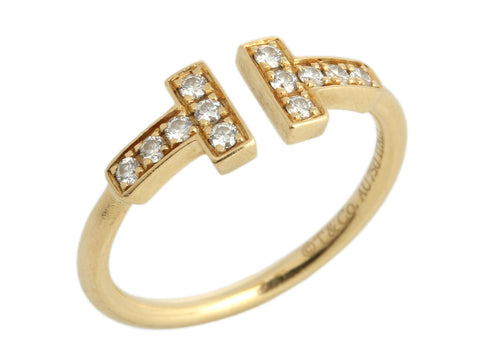 Tiffany & Co. 18K Yellow Gold Diamond Tiffany T Wire Ring