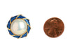 Tiffany & Co. Vintage 18K Yellow Gold Blue Enamel and Mabe Pearl Earrings