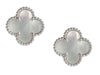 Van Cleef & Arpels 18K White Gold Vintage Alhambra Pierced Earrings