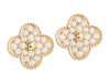 Van Cleef & Arpels 18K Yellow Gold Pavé Diamond Magic Alhambra Pierced Earrings