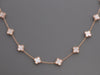 Van Cleef & Arpels Special Order 18K Rose Gold Pink MOP 20-Motif Vintage Alhambra Necklace